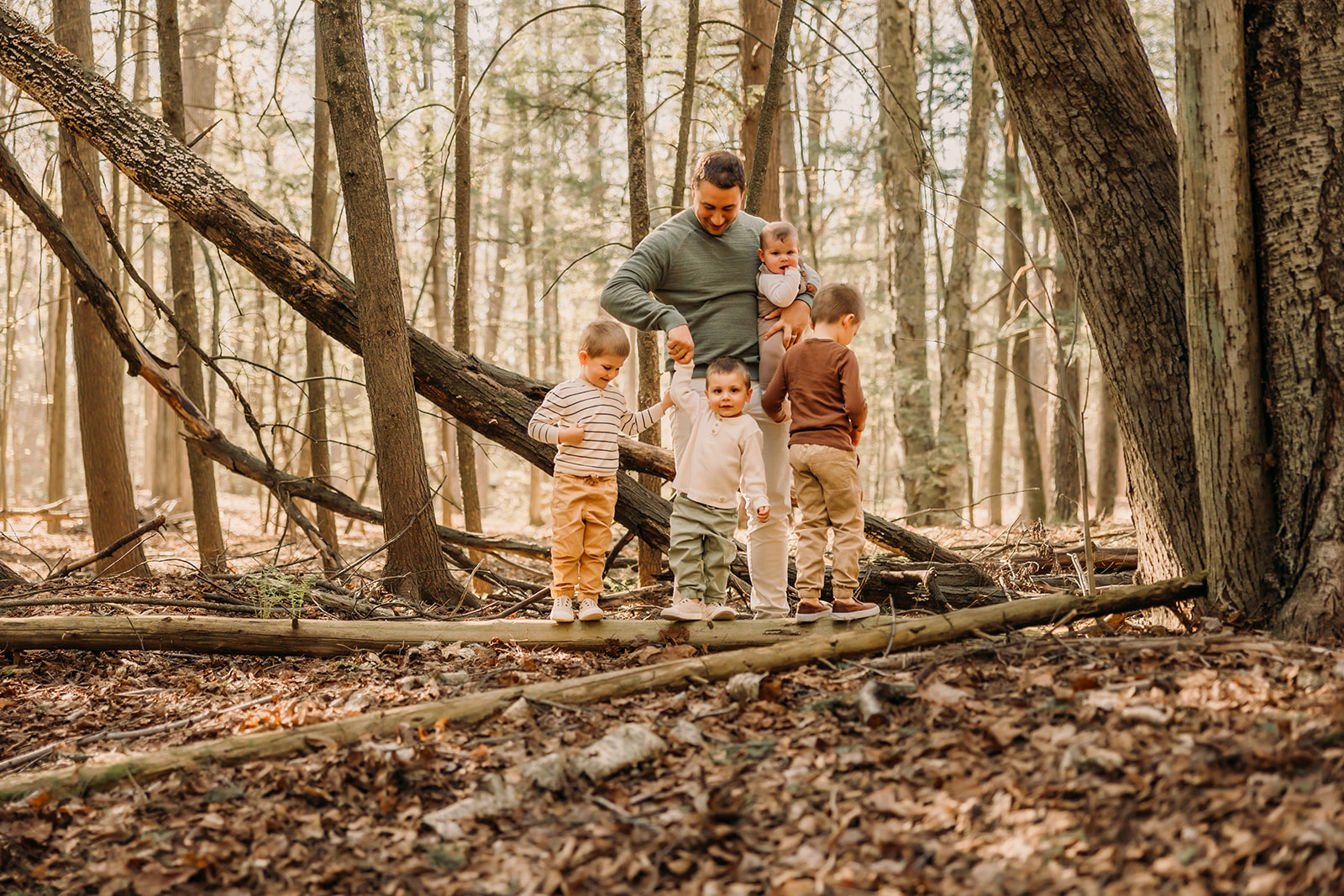 Joyful family immersed in the tranquility of the Ottawa Forest