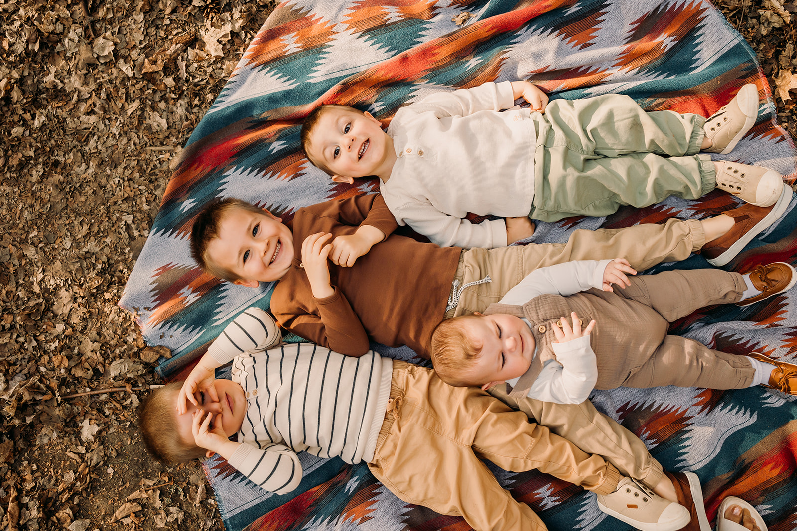 Lively kids embracing the outdoors in a vibrant photoshoot