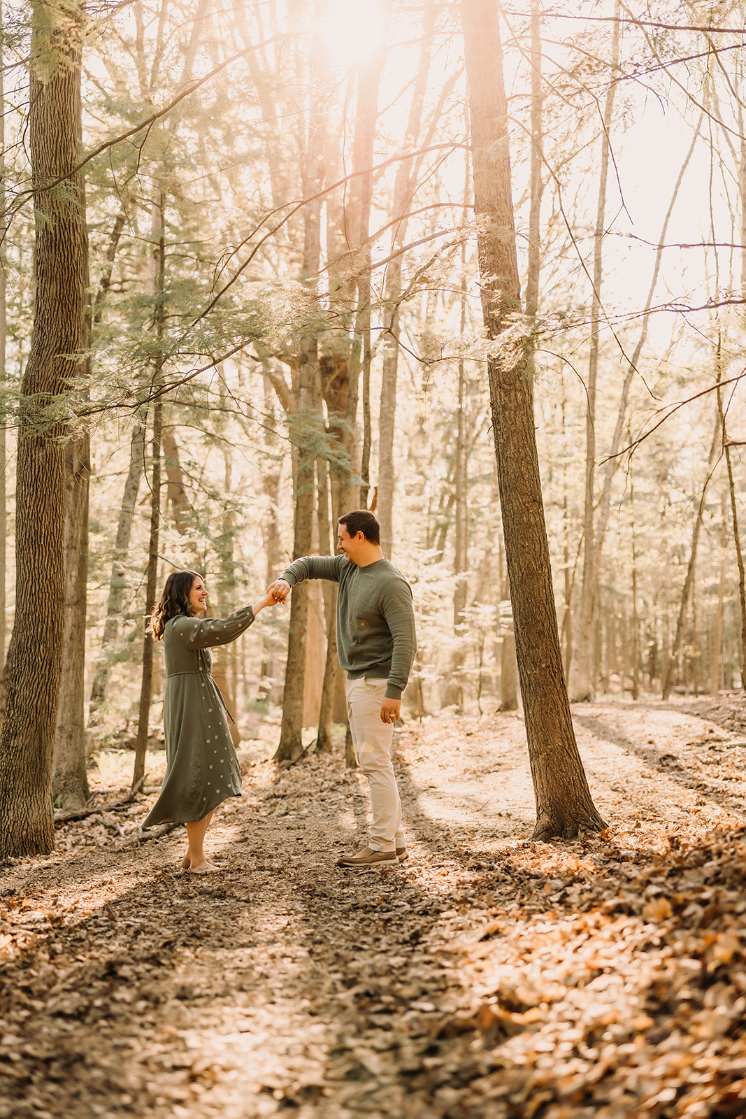 Serene outdoor backdrop for a heartfelt family photoshoot with husband and wife