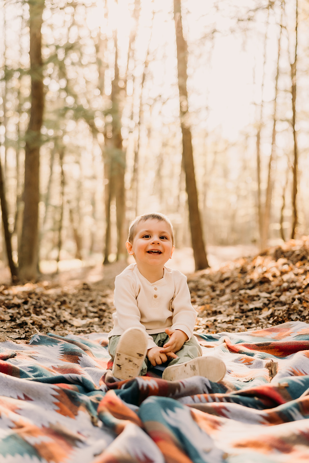 Wholesome fun and laughter in a child's outdoor photoshoot