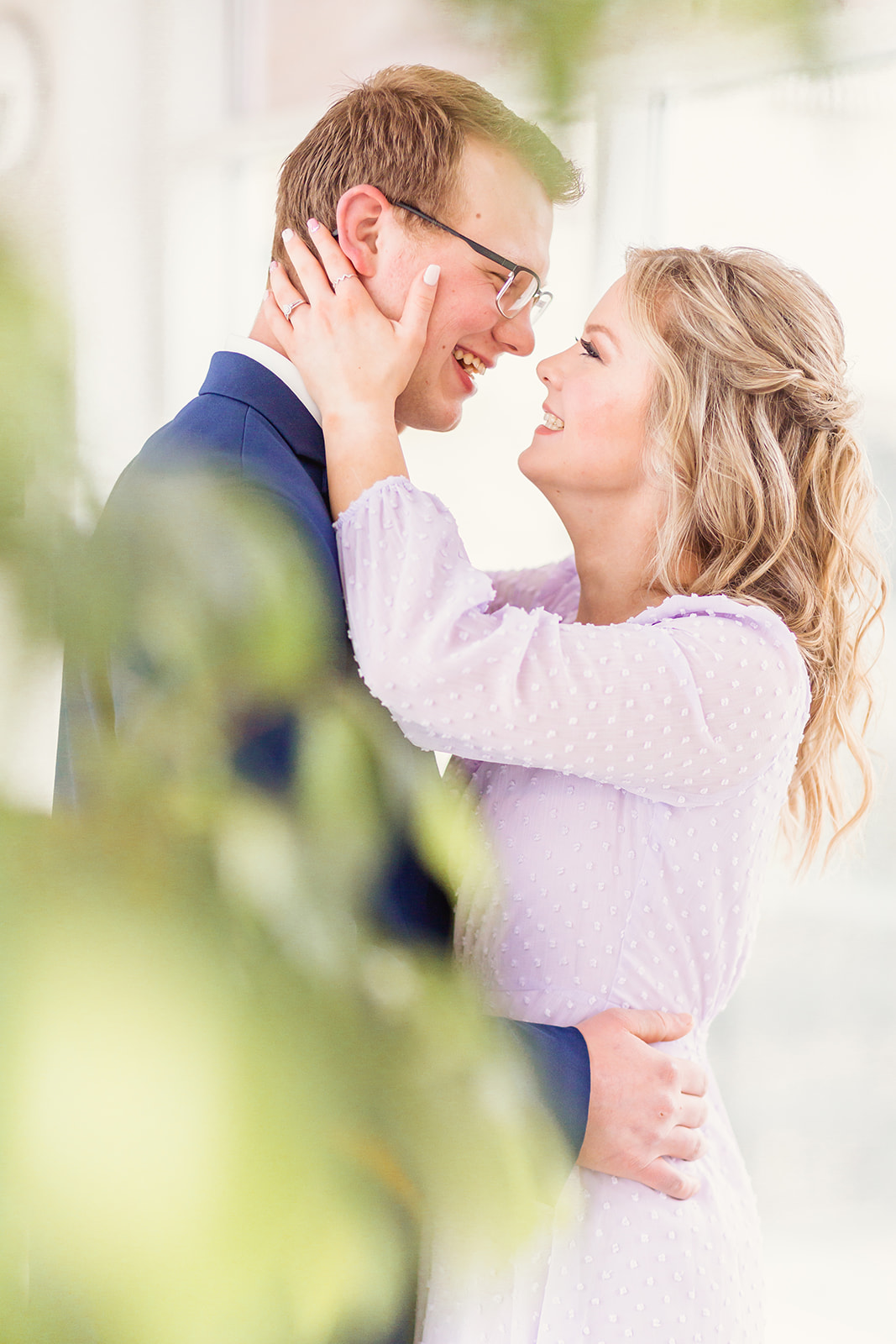 an early spring engagement session held in downtown Lima Ohio