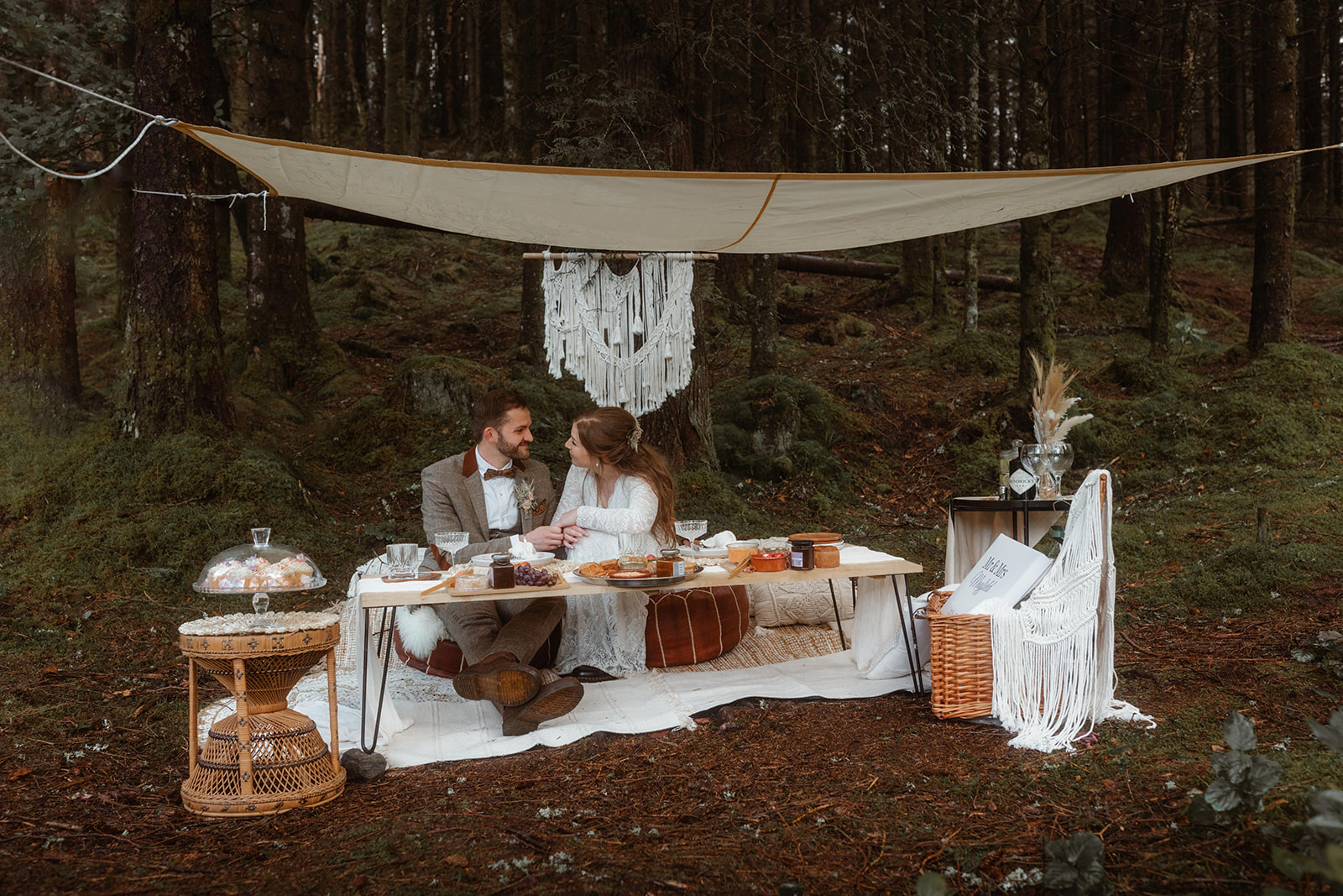 Holly and James had a picnic at the beautiful Glencoe Lochan after their elopement ceremony.