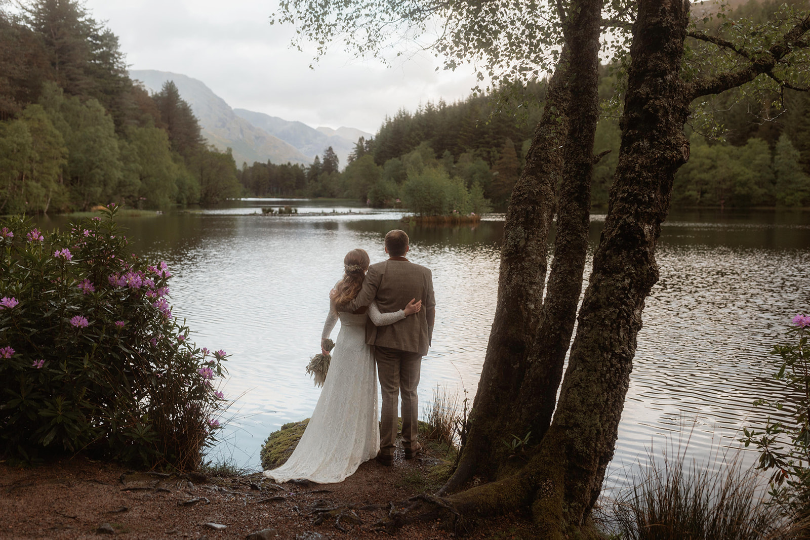 Holly and James enjoyed the views from the Jetty of Glencoe, Isle of Skye after their Elopement ceremony