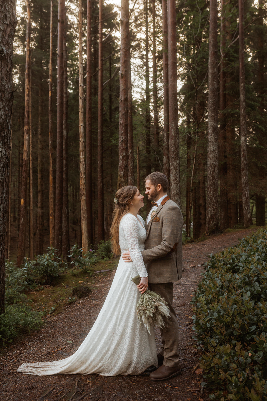Holly and James explored the woods of Glencoe, Isle of Skye during their elopement day.