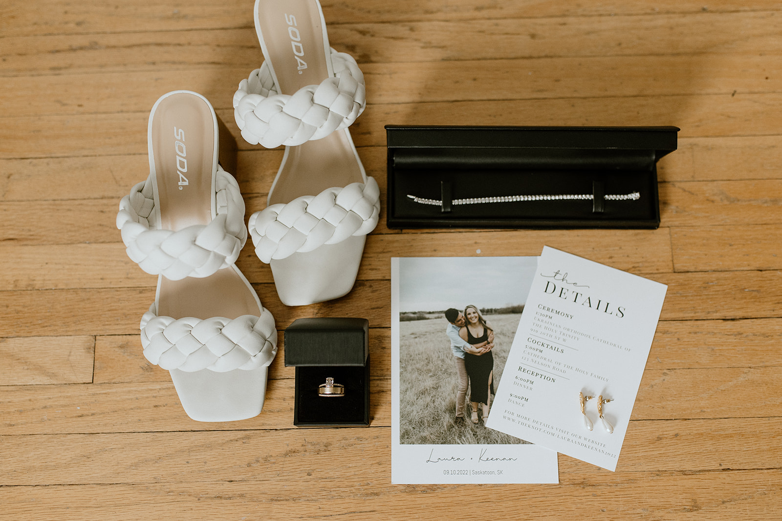 wedding invite & shoes