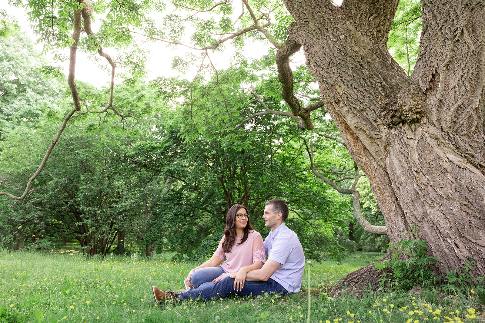 couple under tree in Arnold Arboretum