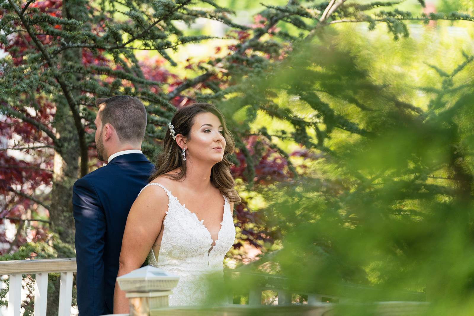 a couple does a first look at Red Lion Inn Wedding