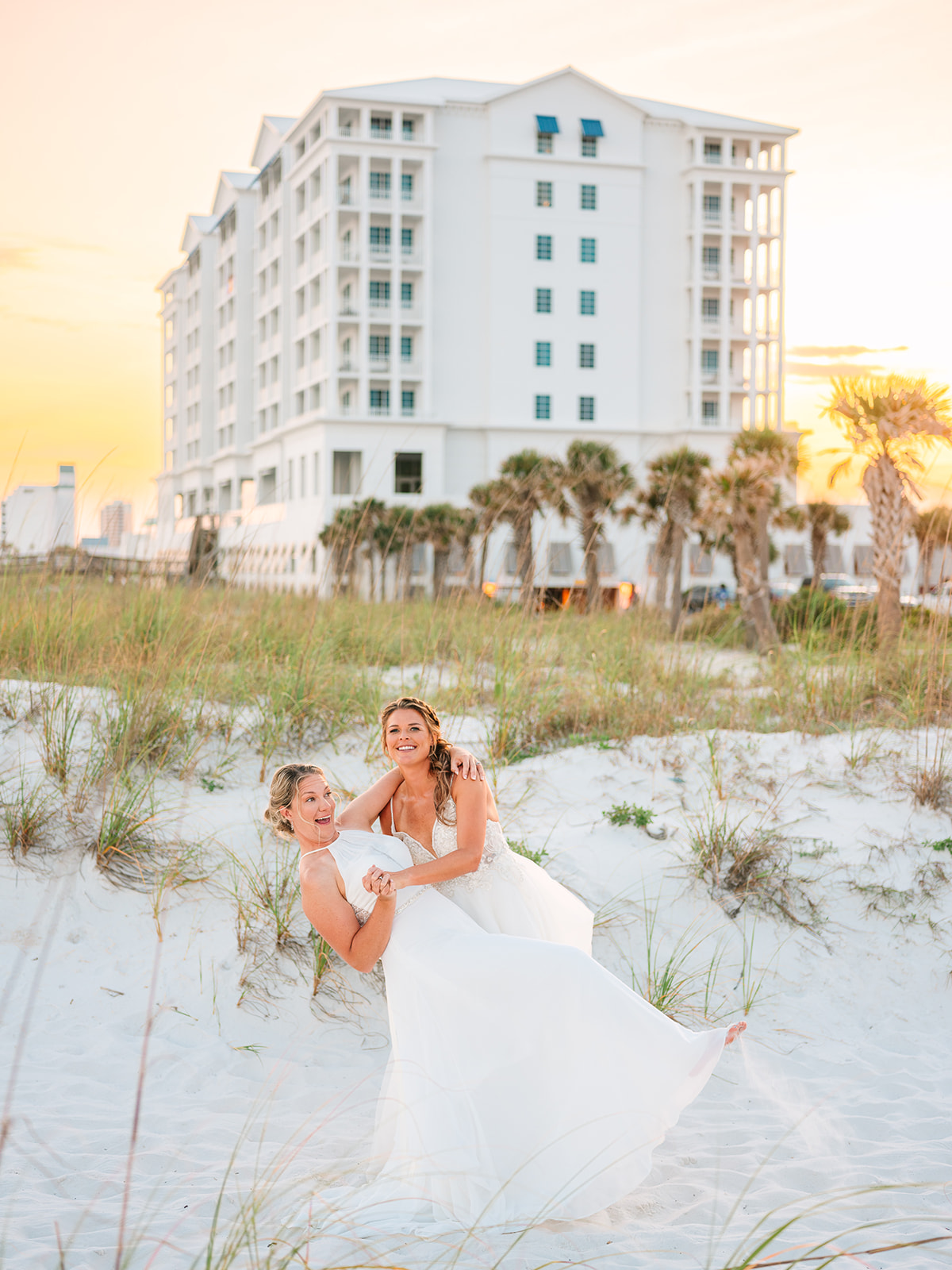 margaritaville pensacola florida lesbian beach wedding blue barefoot sparkler send off photographer