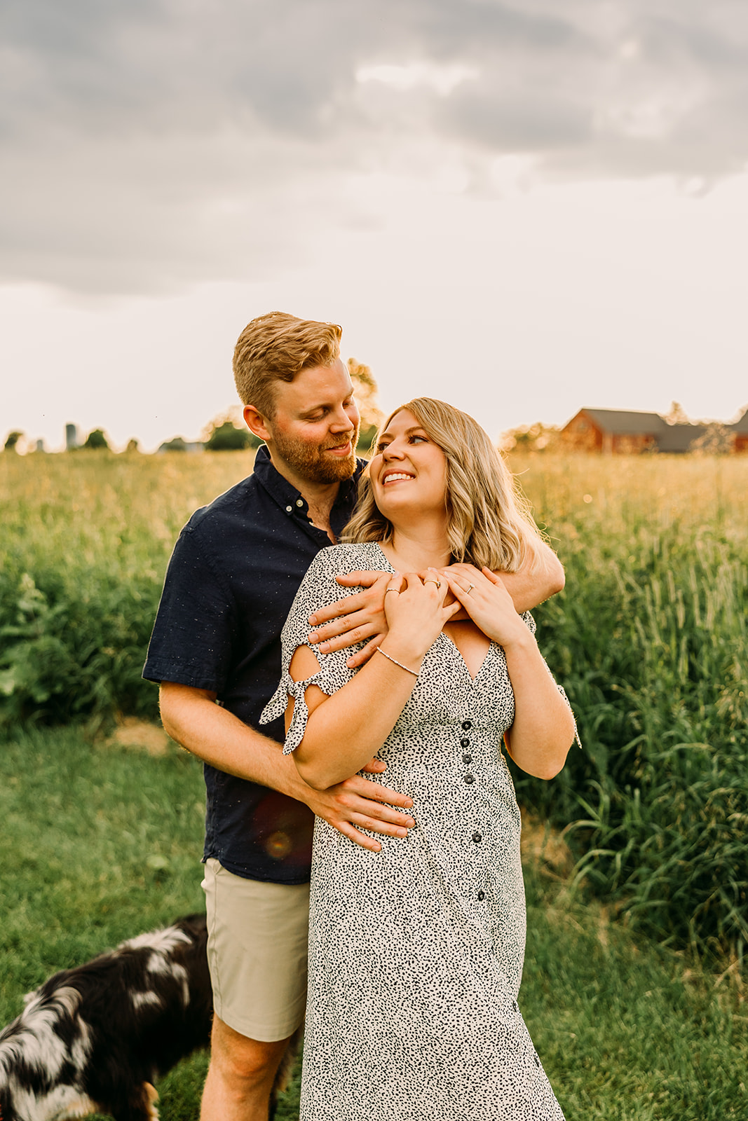 Couple's love radiates against the backdrop of the field
