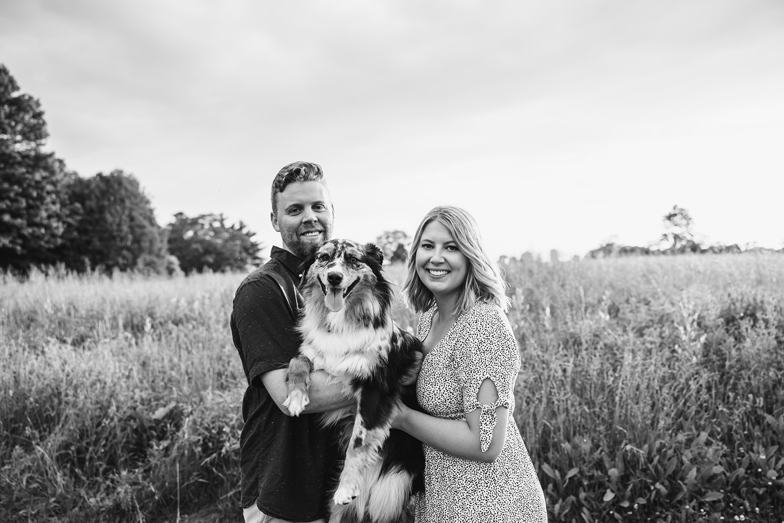 Field engagement session captures the couple's natural chemistry