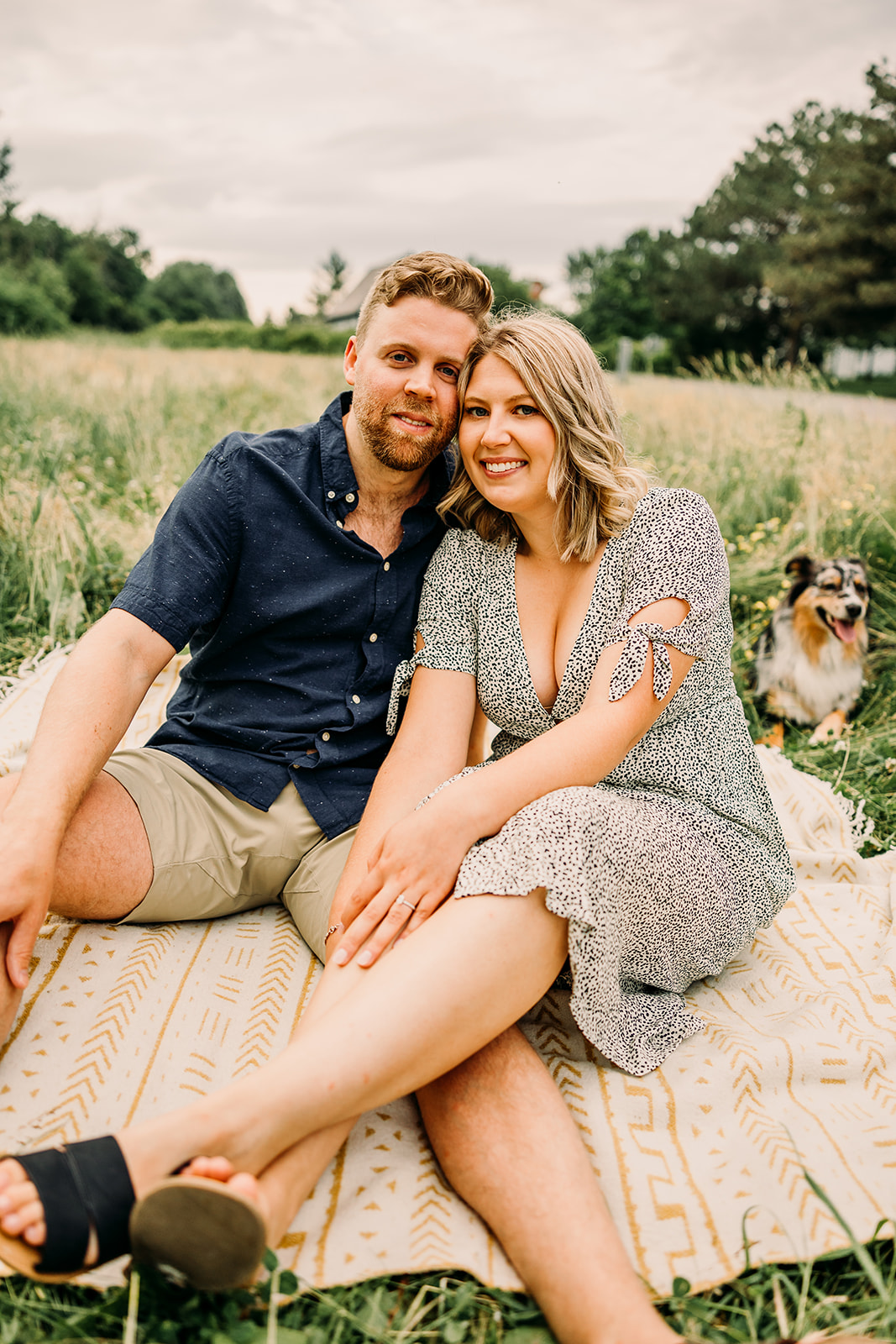 Field engagement session filled with laughter and love