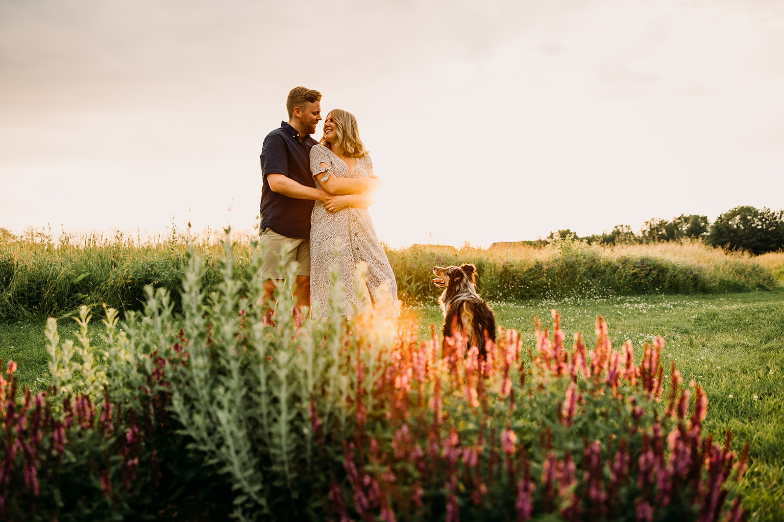 Natural and heartfelt moments captured during the engagement shoot in the field