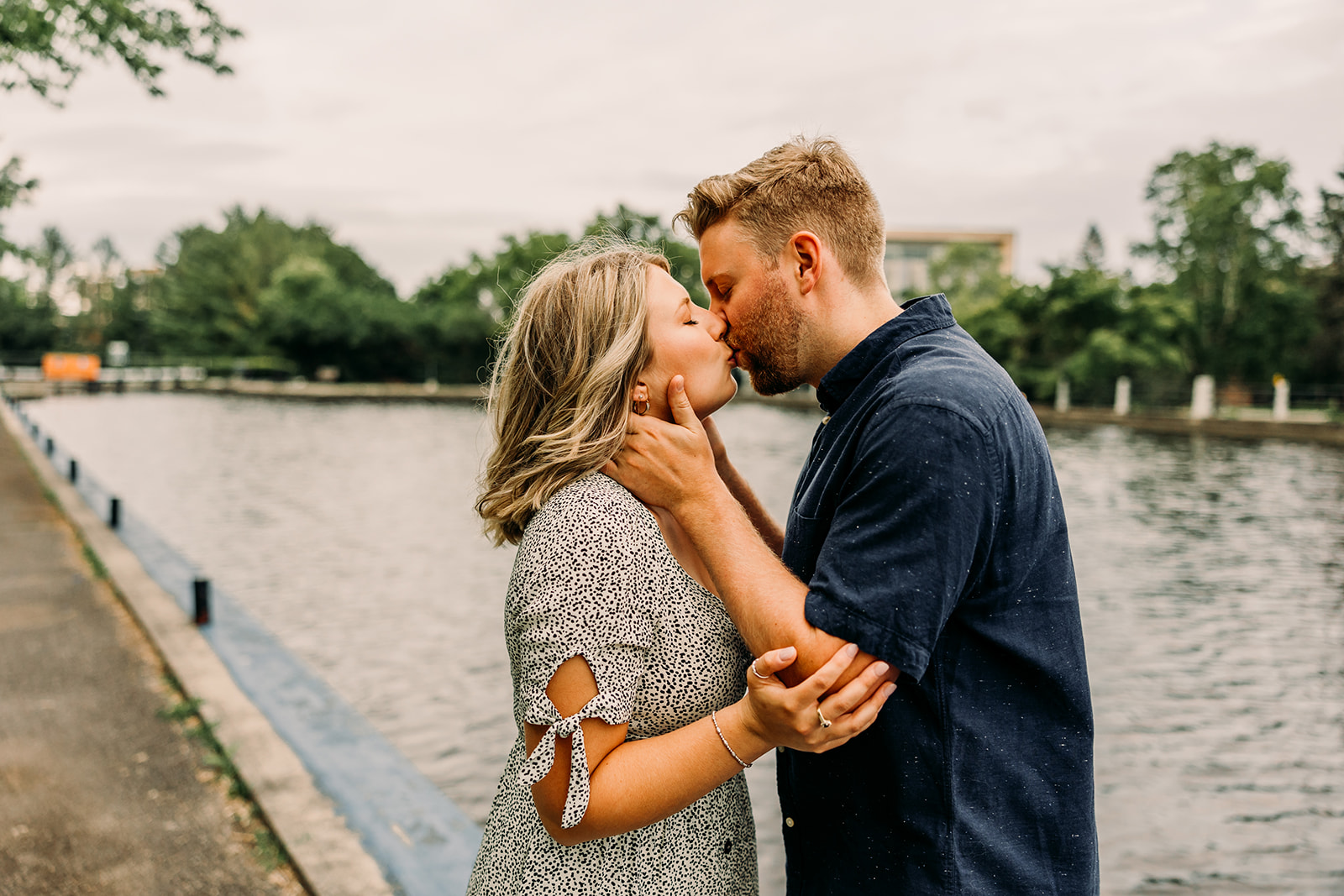 Whimsical engagement session captures the couple's chemistry in the field
