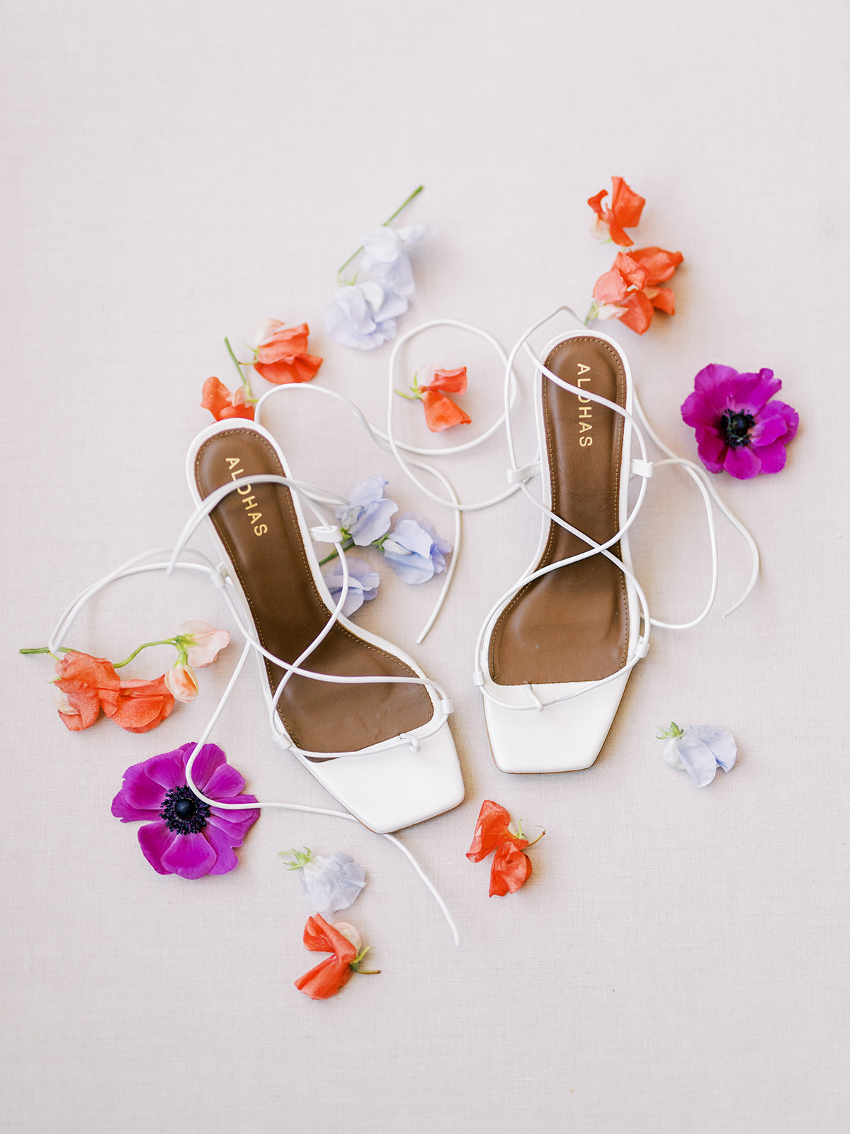 modern white bridal sandals with think white straps