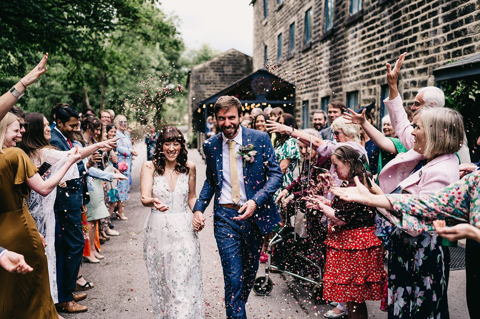 Yorkshire wedding confetti at ponden mill 