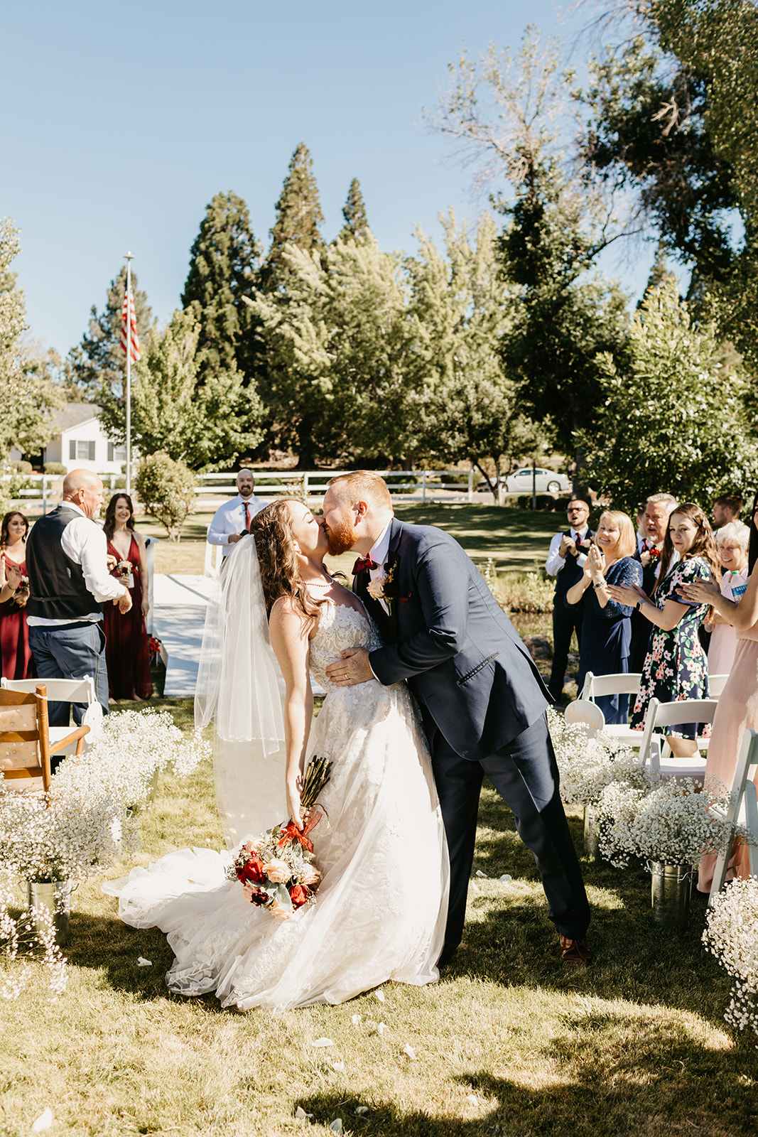 Ceremony during a reno nevada backyard wedding