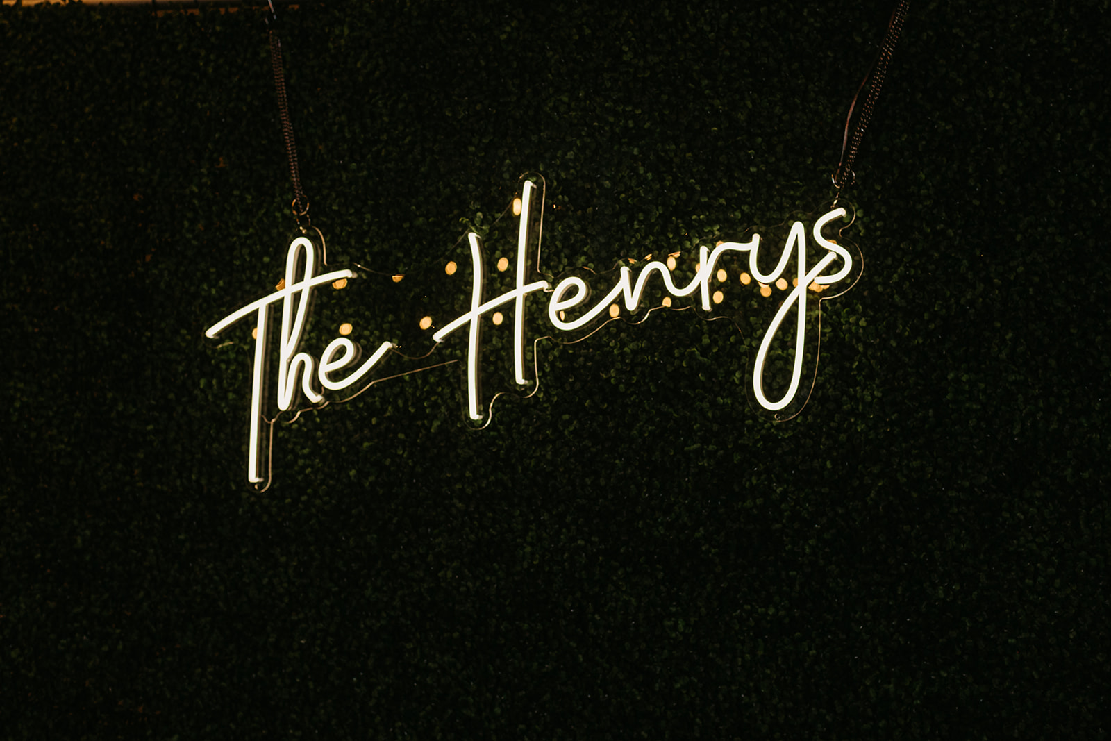 The Henry's last name neon sign wedding decor
