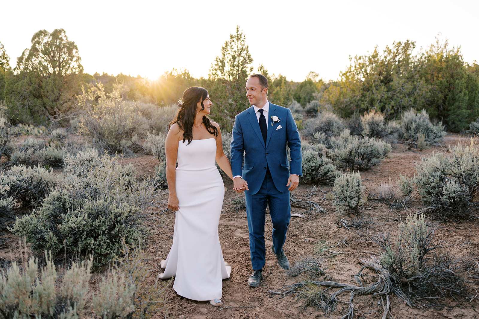 Wedding ceremony on BLM land outside of Zion National Park