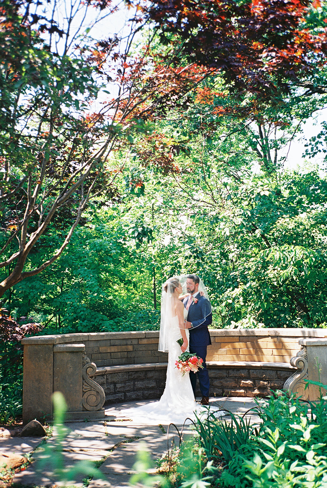 Colorful June garden wedding at Newfields