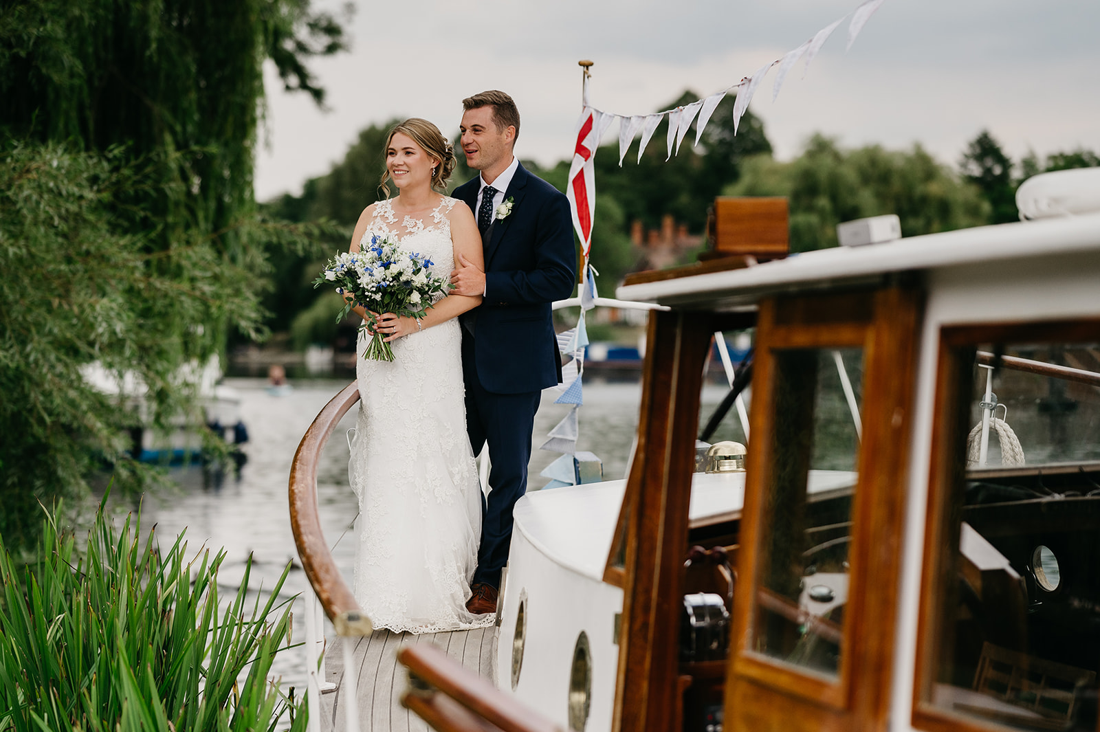 River Thames wedding bride 