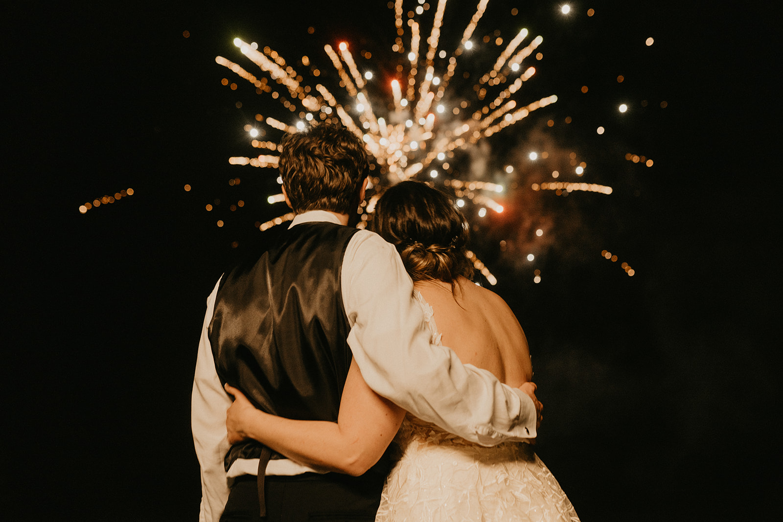 East Texas wedding with firework sendoff