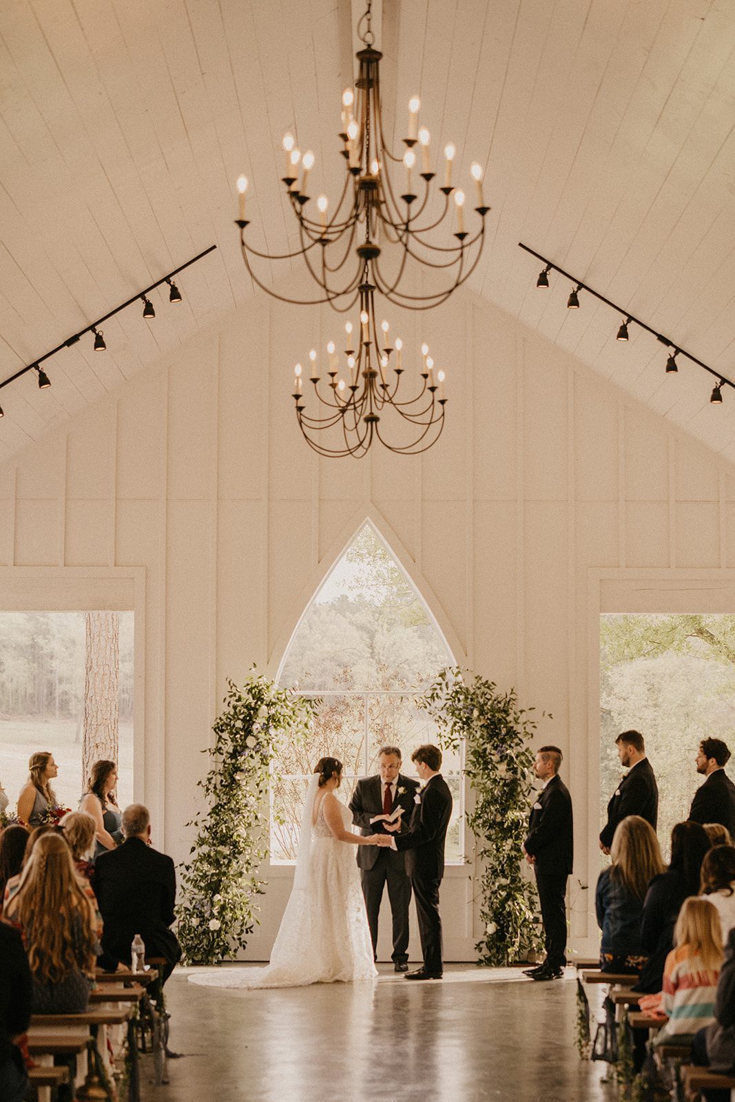 Outdoor East Texas barn Wedding at the Venue at Orchard Farms with scenic farmland backdrop