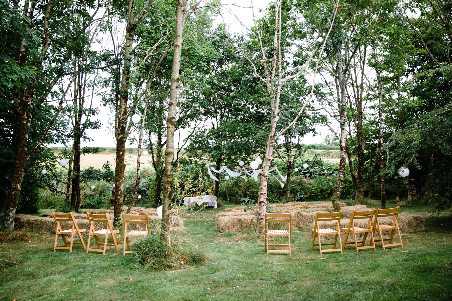 outdoor woodland wedding ceremony 