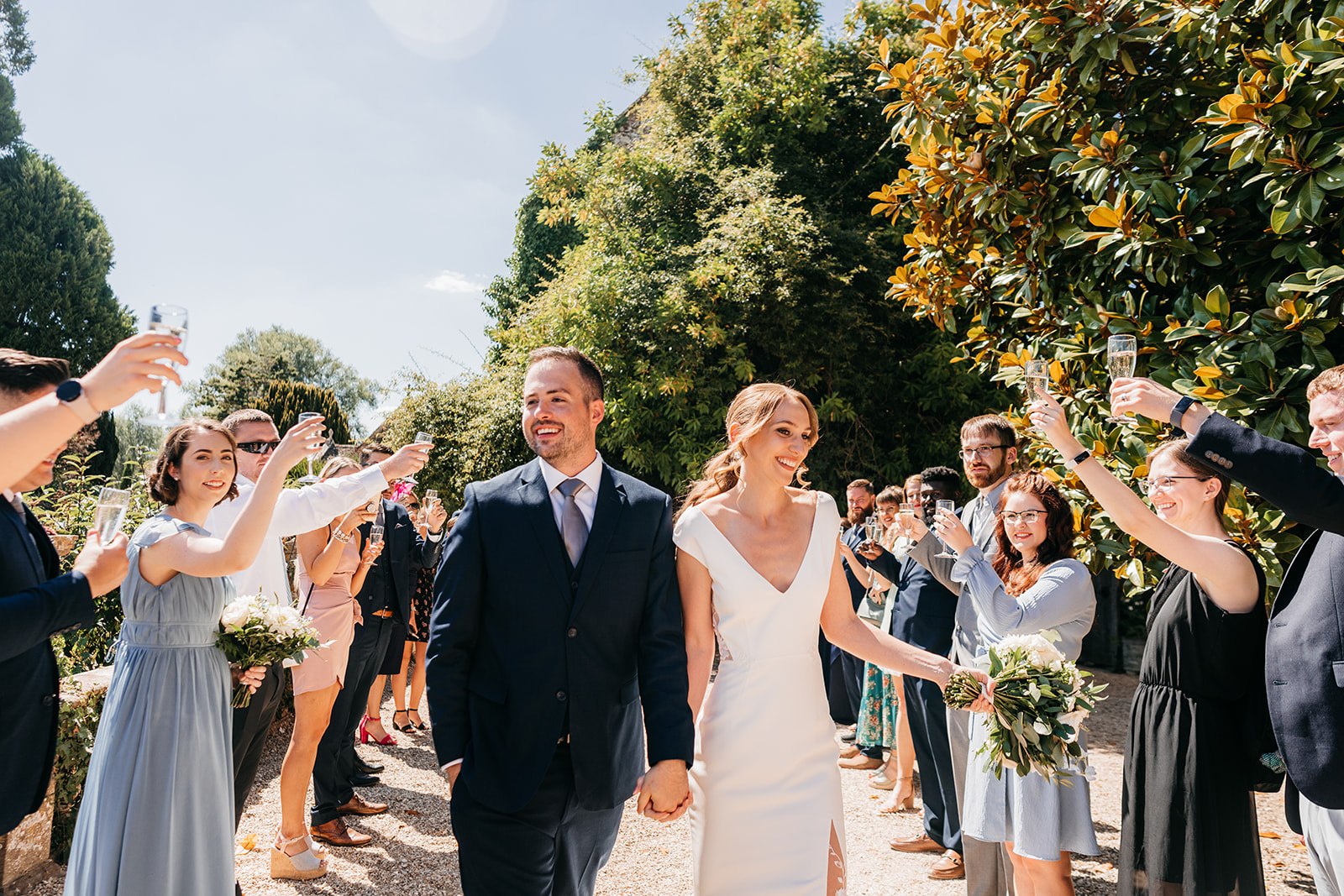A Champagne walk through in the sunshine in place of the confetti