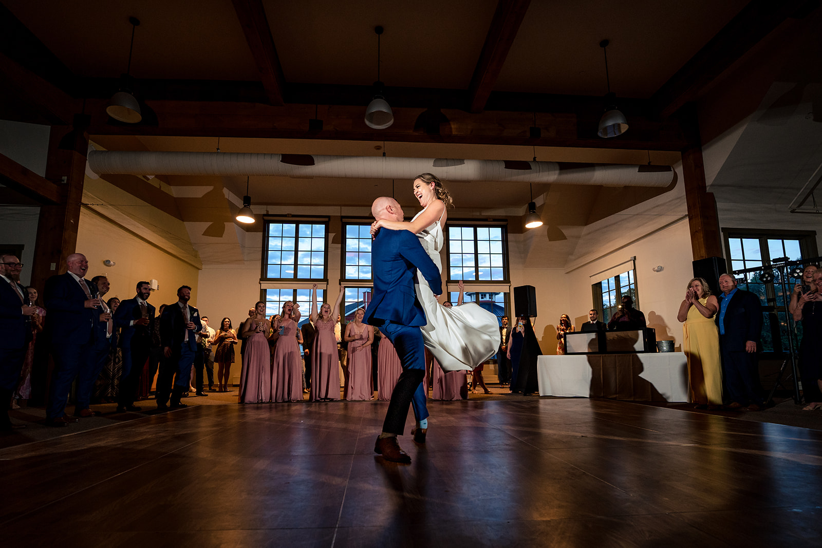 Bride and groom's first dance at Sugarbush Resort in Vermont