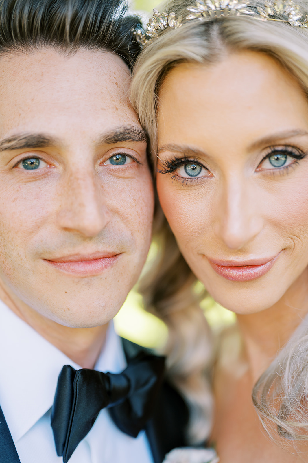 close up photo of married couples face with a focus on eyes