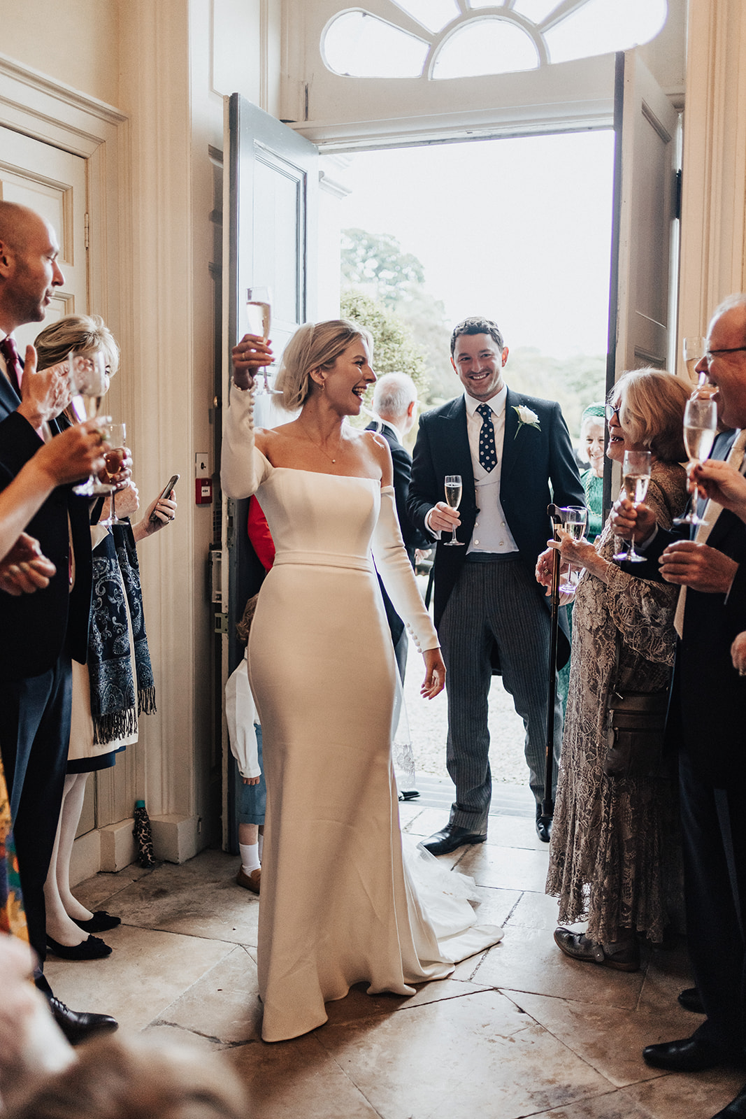 A couples who got married in a modern and stylish editorial wedding in cornwall