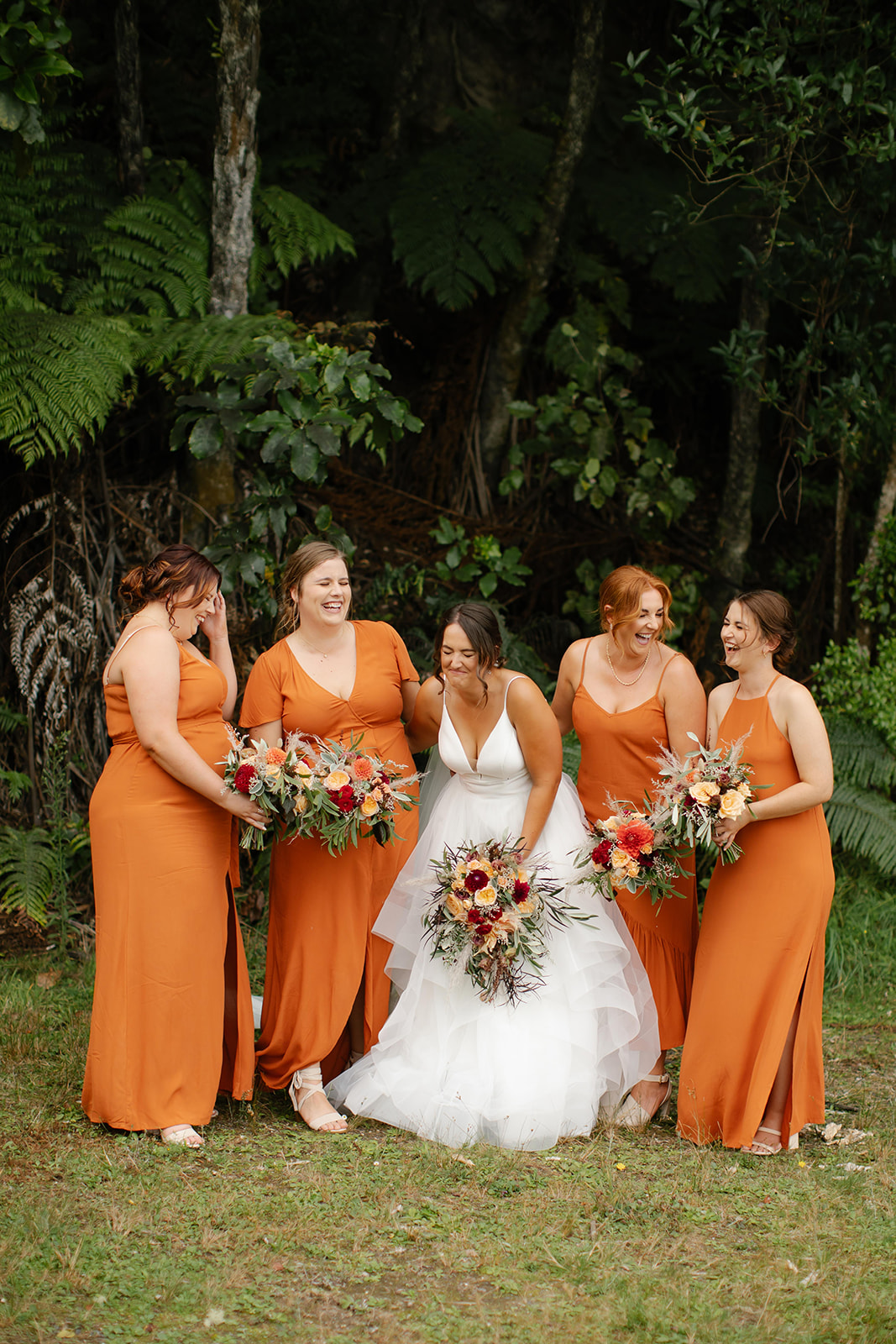 Black Barn Lake Tarawera Wedding, Girls Laughing