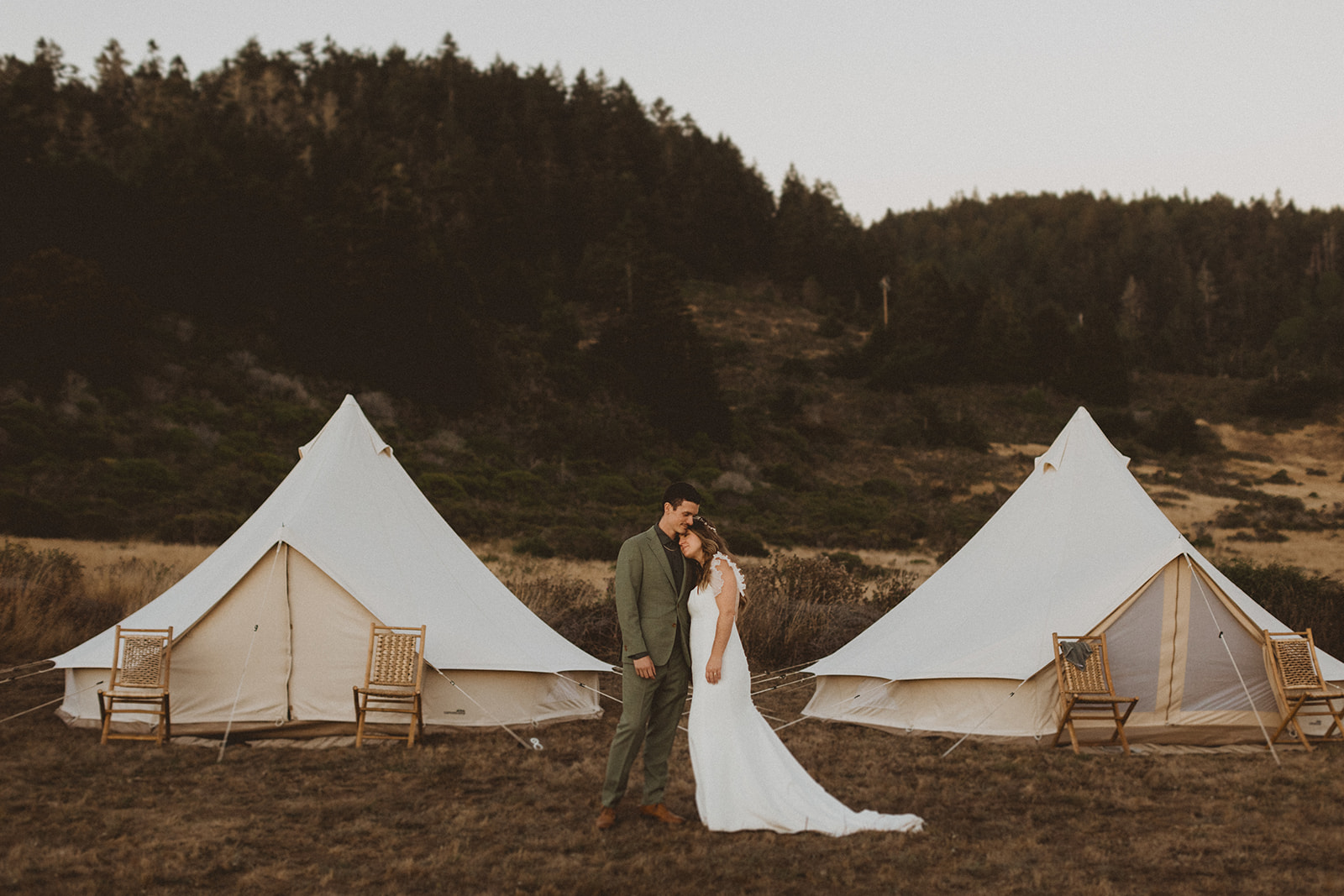 Glamping tents at Cuffey's cove