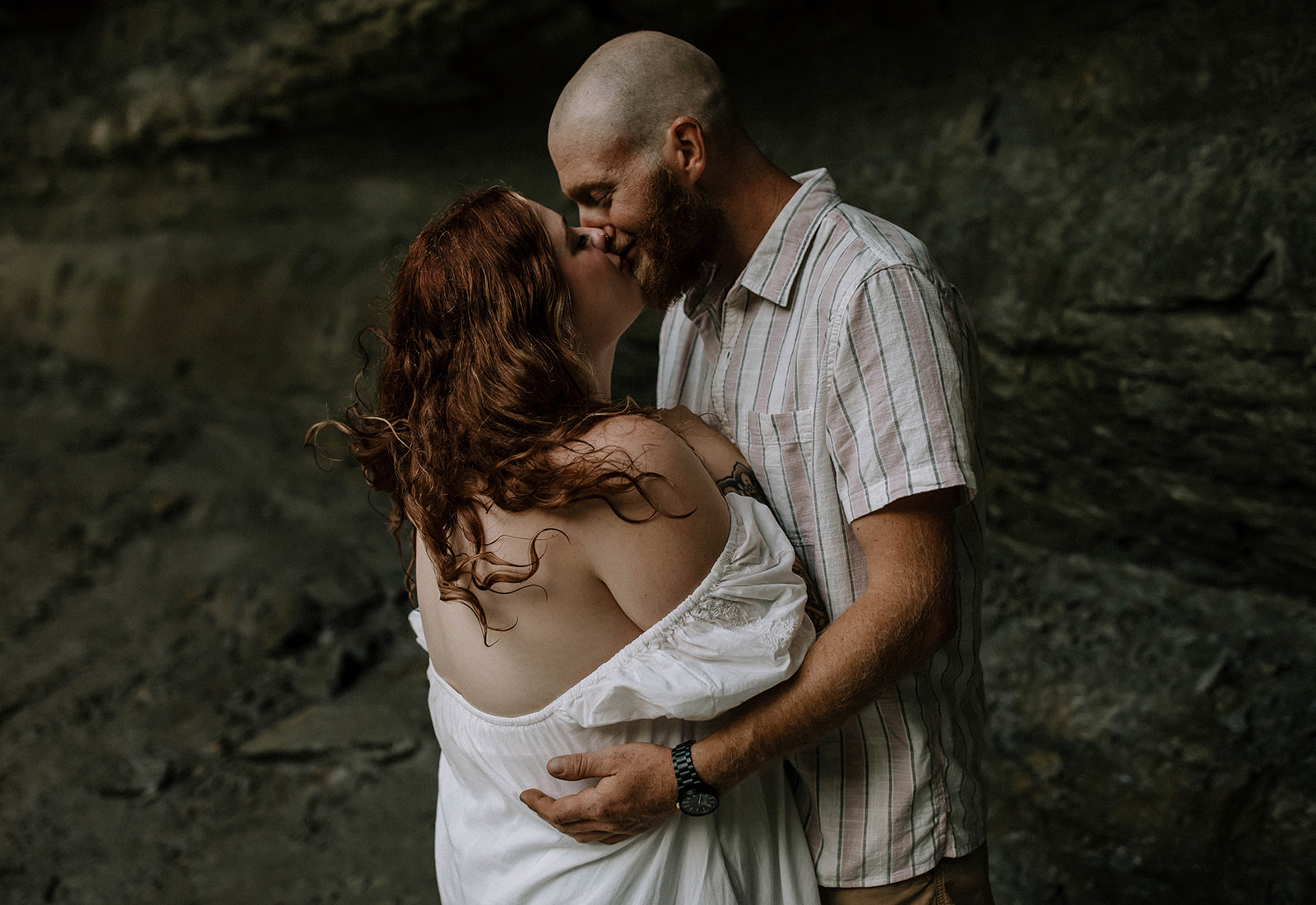 couple at Bridal falls
