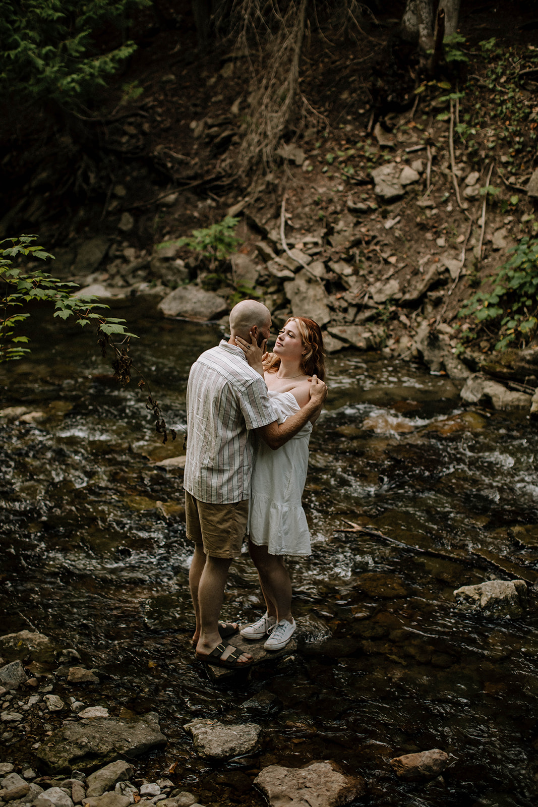 couple standing in the water