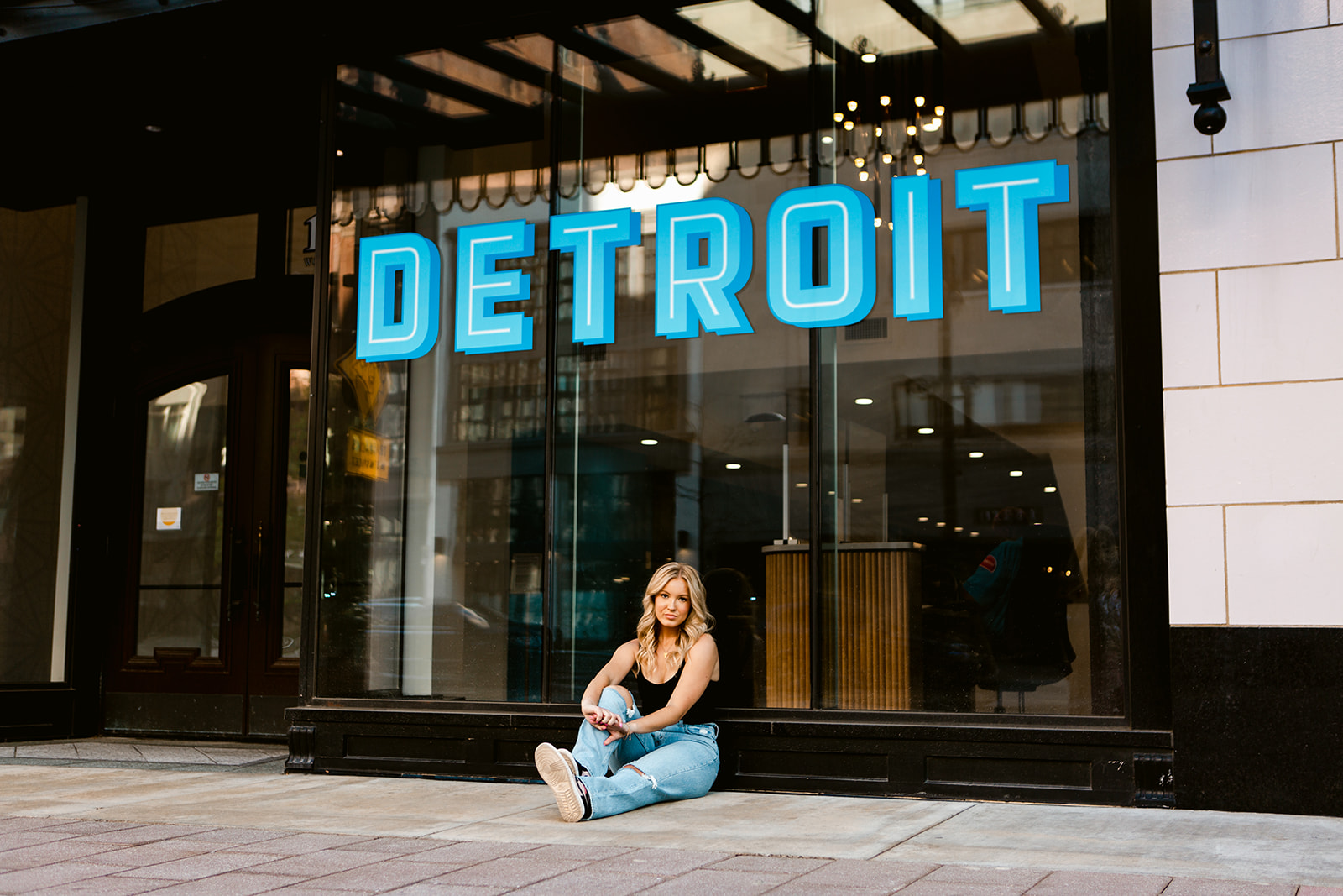 Olivia in Downtown Detroit during her senior portrait session