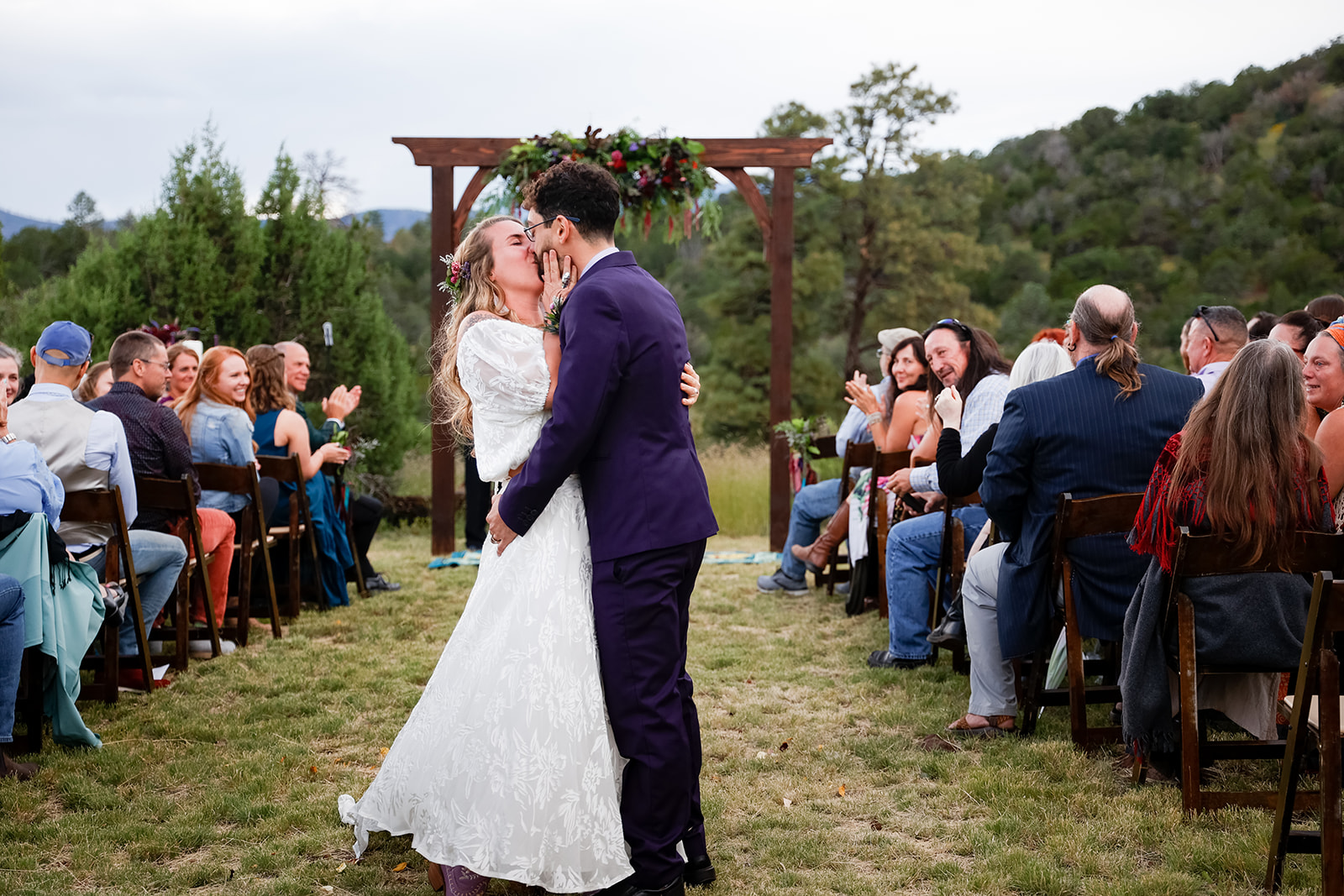 Fun romantic big wedding in Flagstaff, Arizona at a private family ranch best local photographers