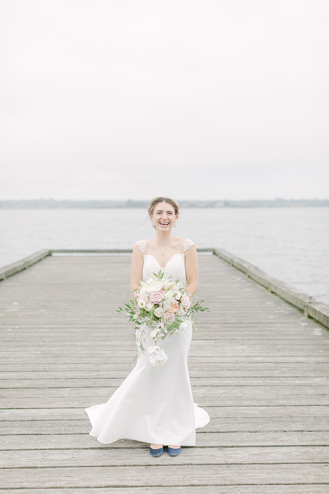 bride on dock