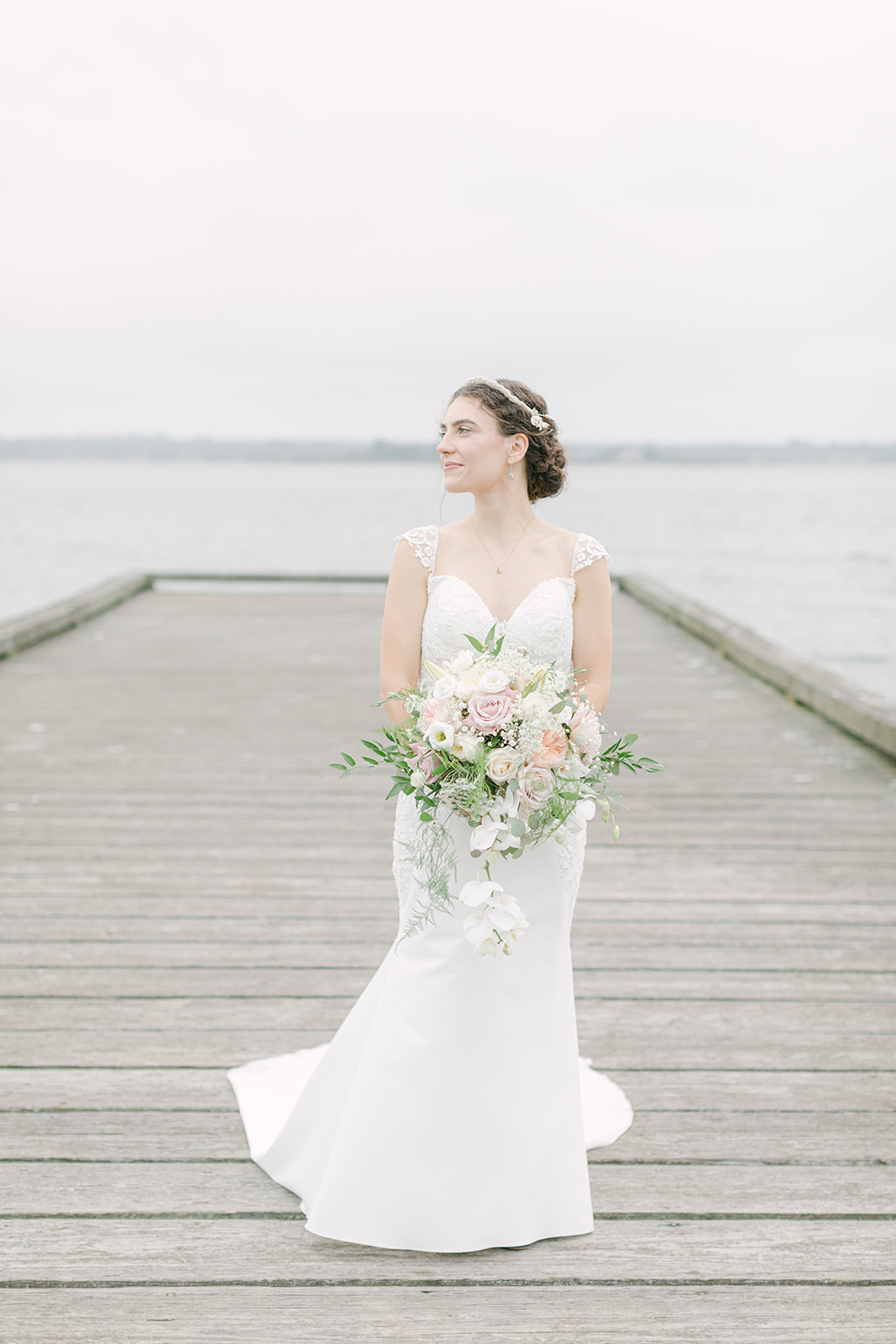 bride on dock