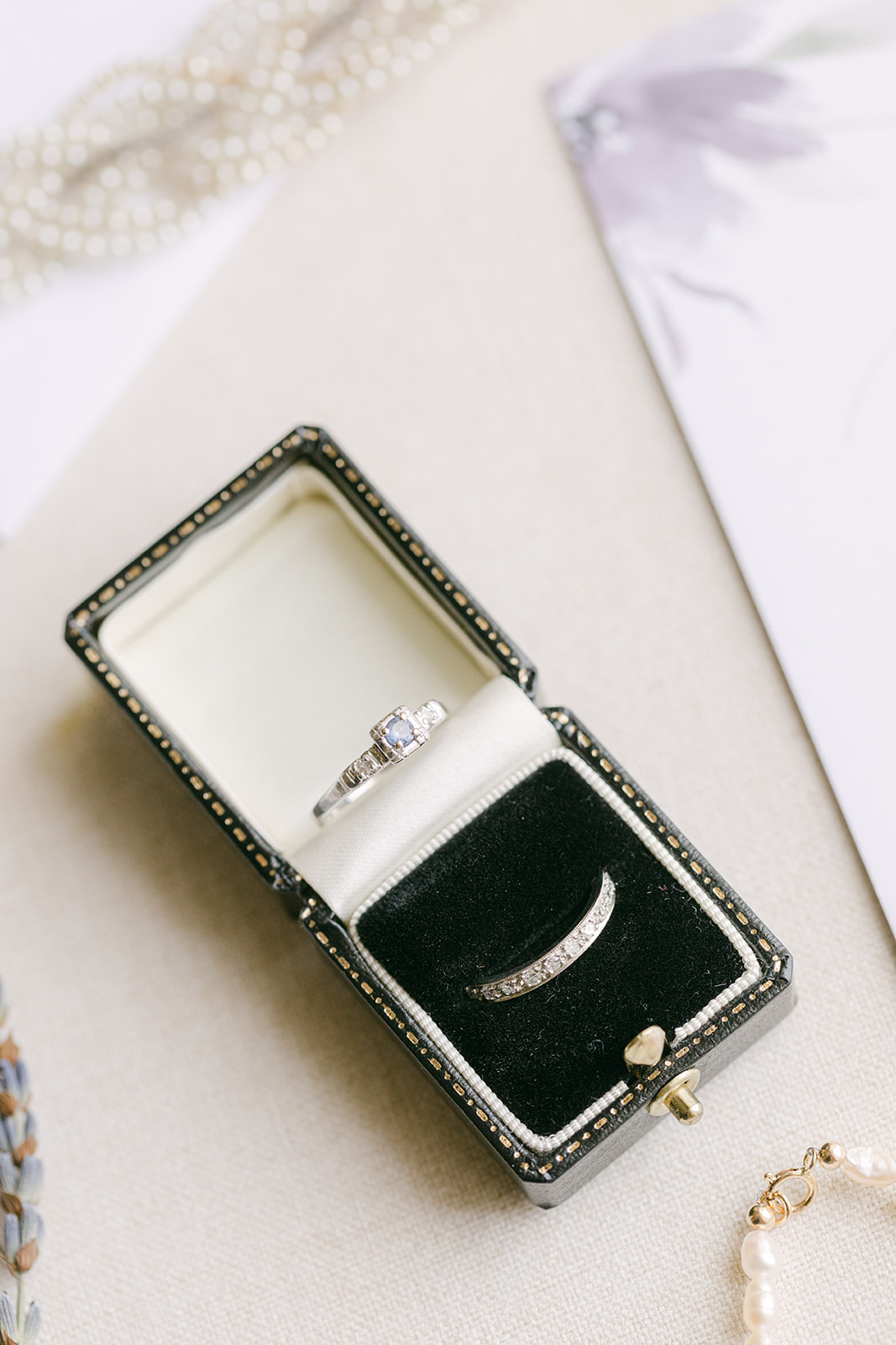 wedding day flat lay details at glen manor house