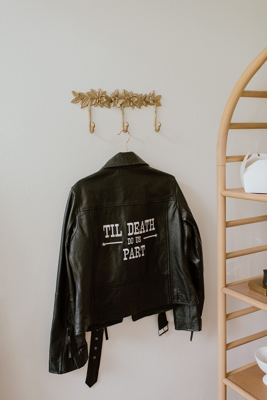 "Til death do us part" leather bridal jacket