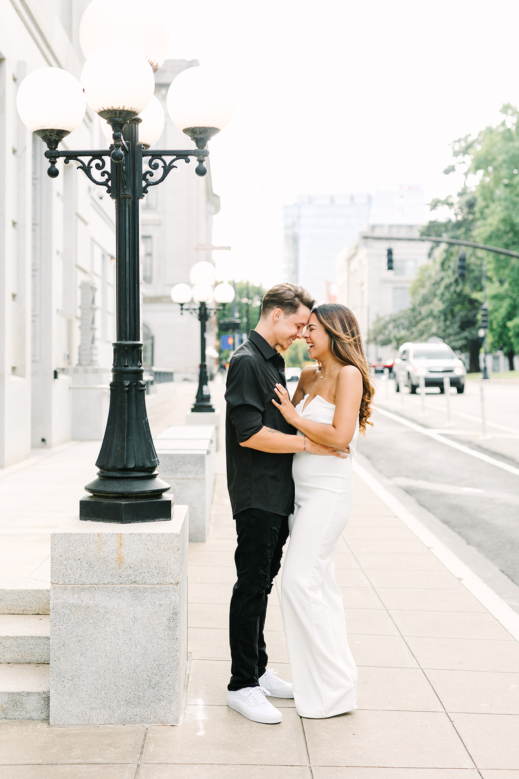 Modern downtown city engagement session in Raleigh, North Carolina