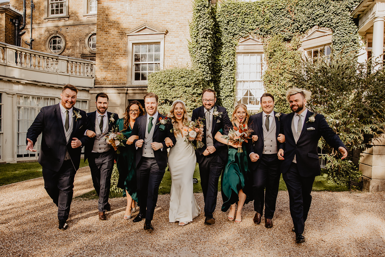 Wedding party at a Hampton Court House Wedding. By Olive Joy Photography