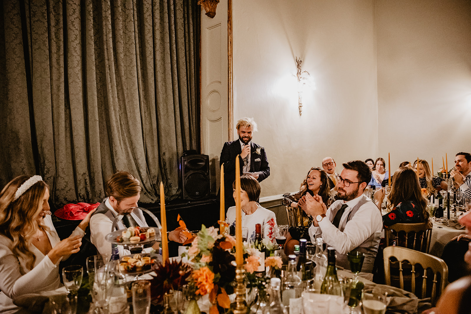 Wedding reception at a Hampton Court House Wedding. By Olive Joy Photography