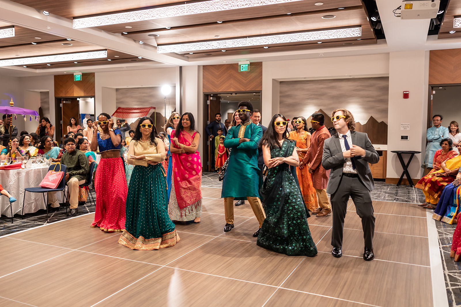Indian wedding dance at Sangreet ceremony at Hyatt Centric Hotel, a Bay Area Indian Wedding Venue.