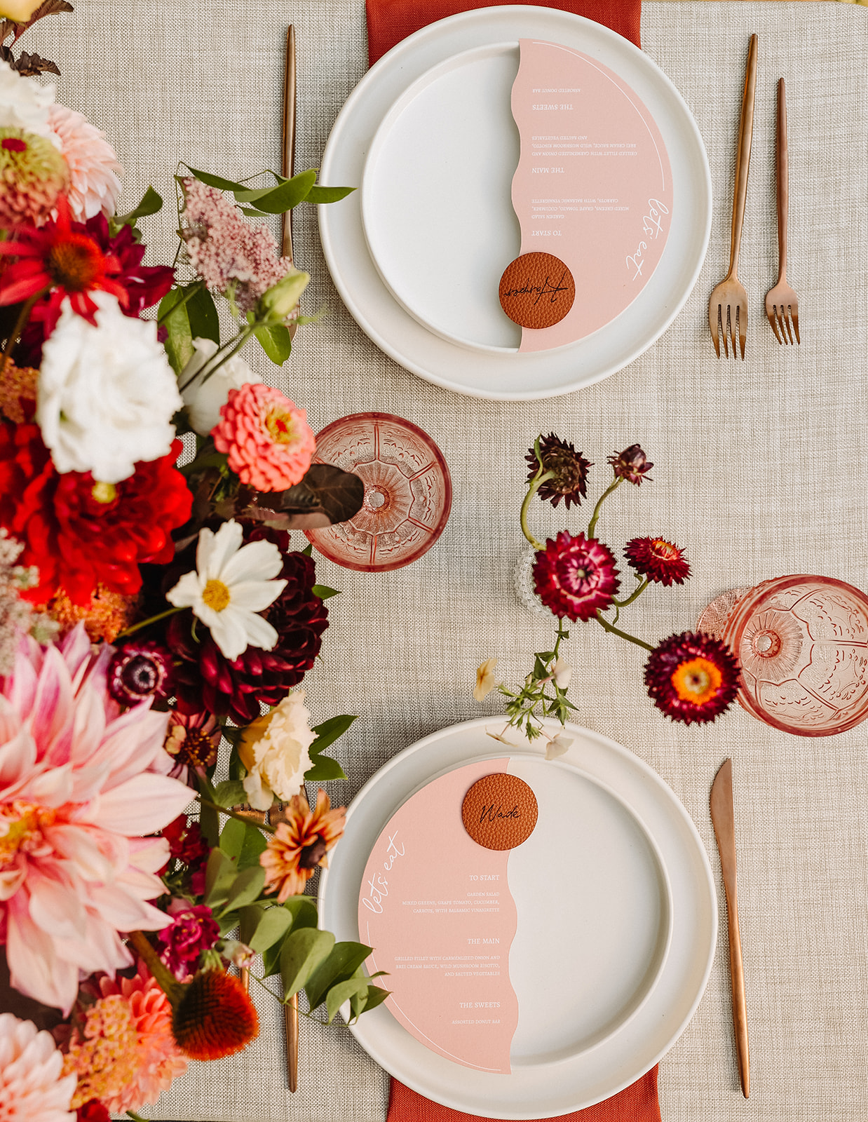 Tablescape of a reception table for Rocky Mountain Bride Styled Editorial