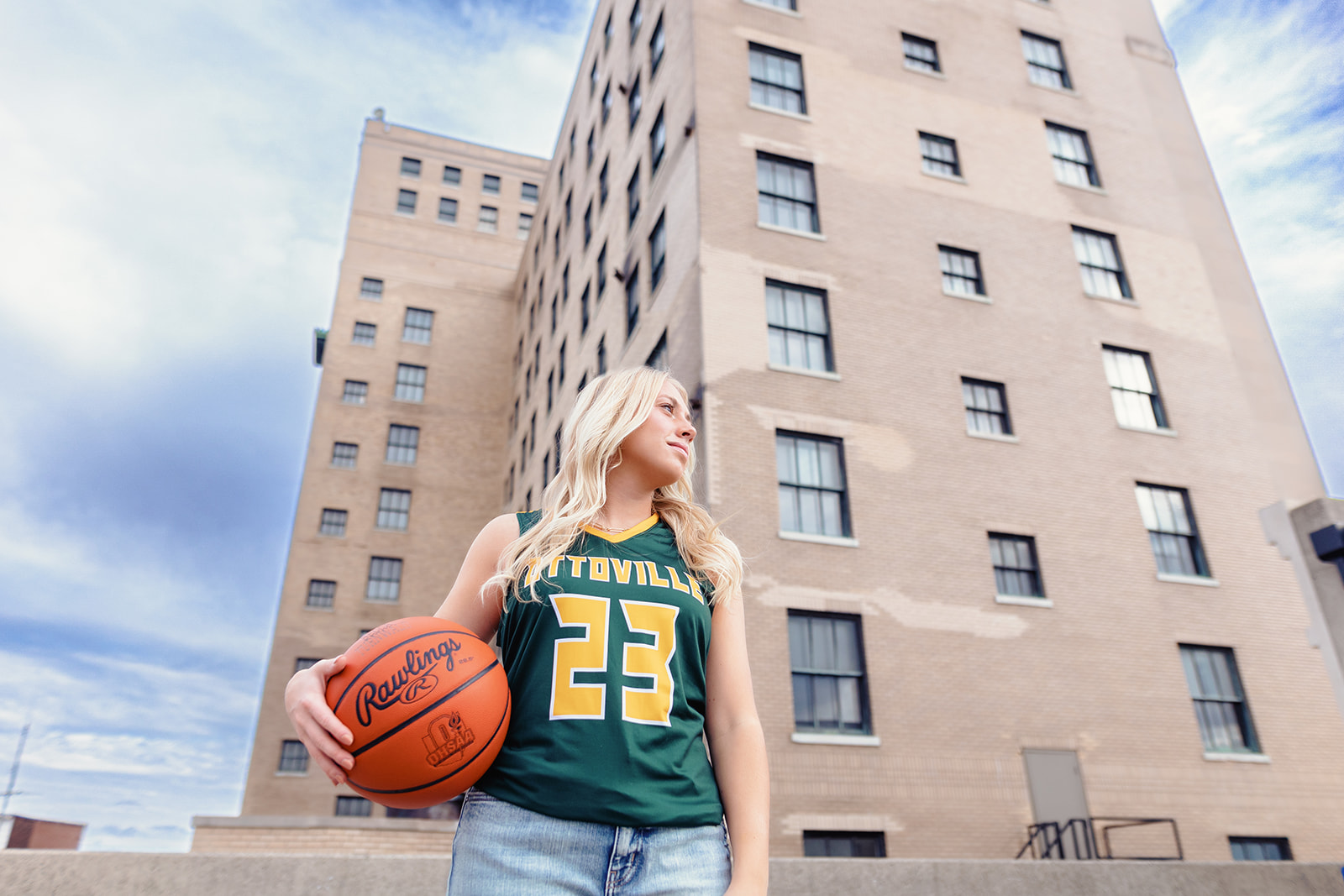 urban senior girl basketball photo