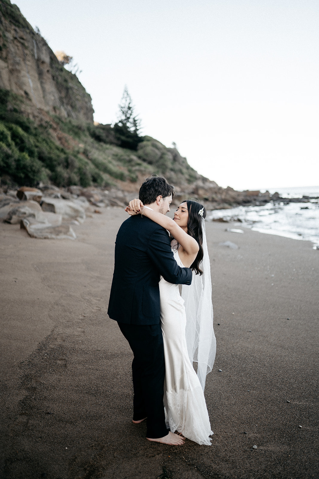 Couple wedding photographs Coalcliff Beach