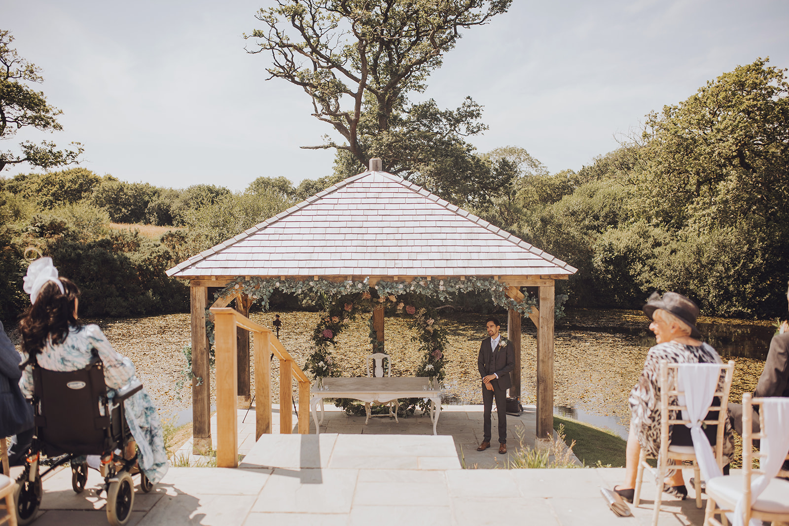Oldwalls woodland outdoor wedding ceremony
