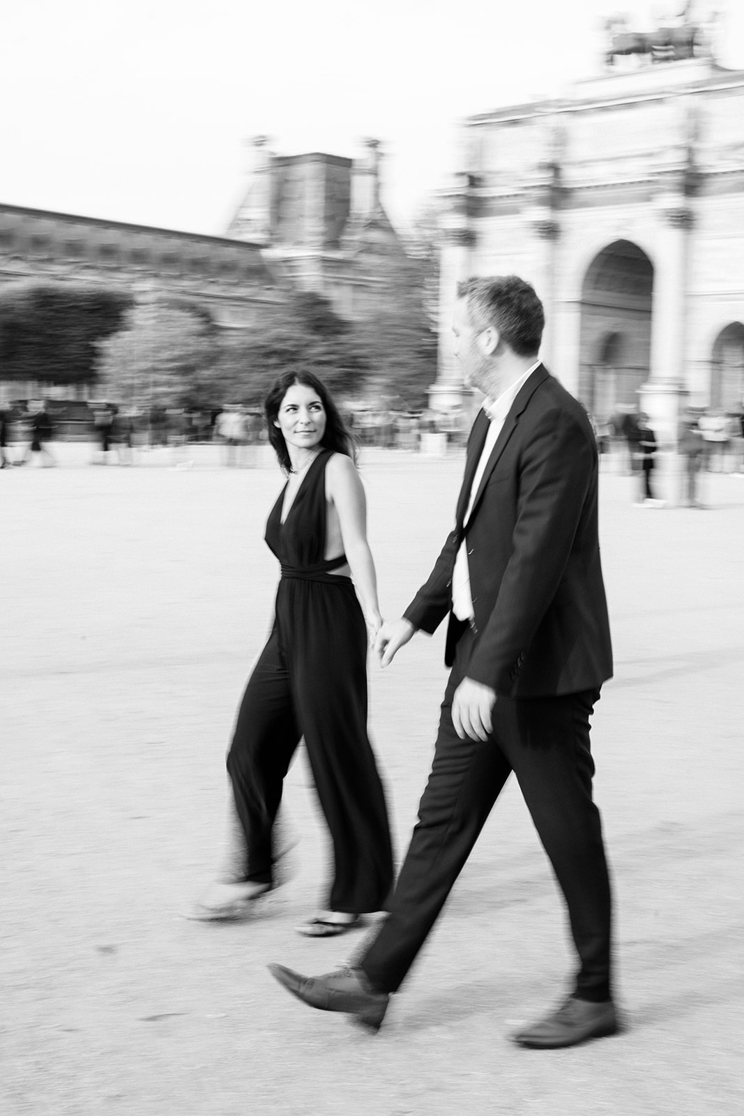 Romantic Engagement at the Louvre in Paris  